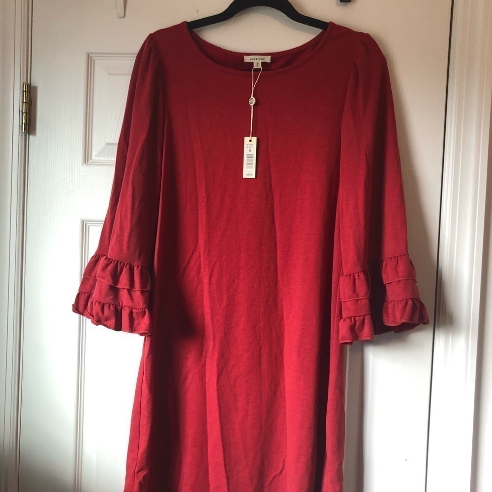 Max Studio Bell Sleeves Red Dress, Size Small, NWT